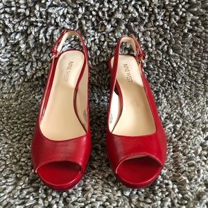 Nine West | Red Open Toe Heels